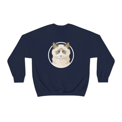 Ragdoll Circle | Crewneck Sweatshirt - Detezi Designs-10877031055863923095