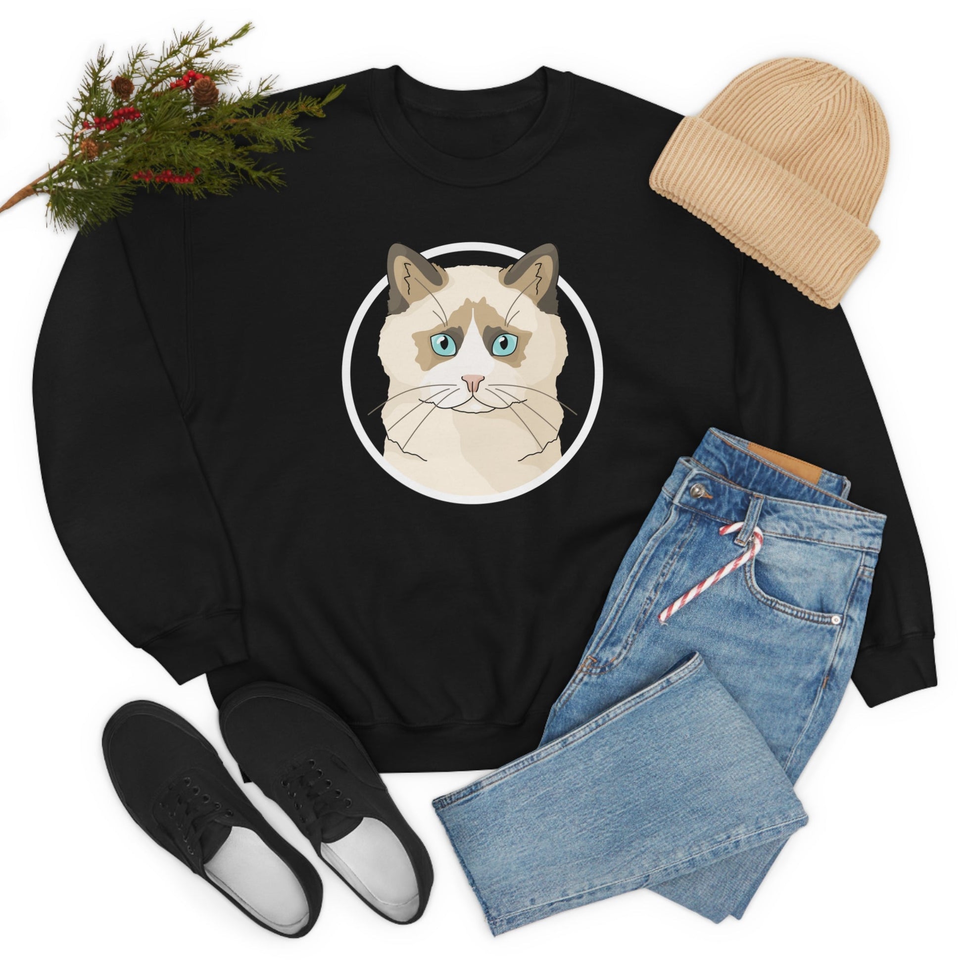 Ragdoll Circle | Crewneck Sweatshirt - Detezi Designs-31849718993966160420