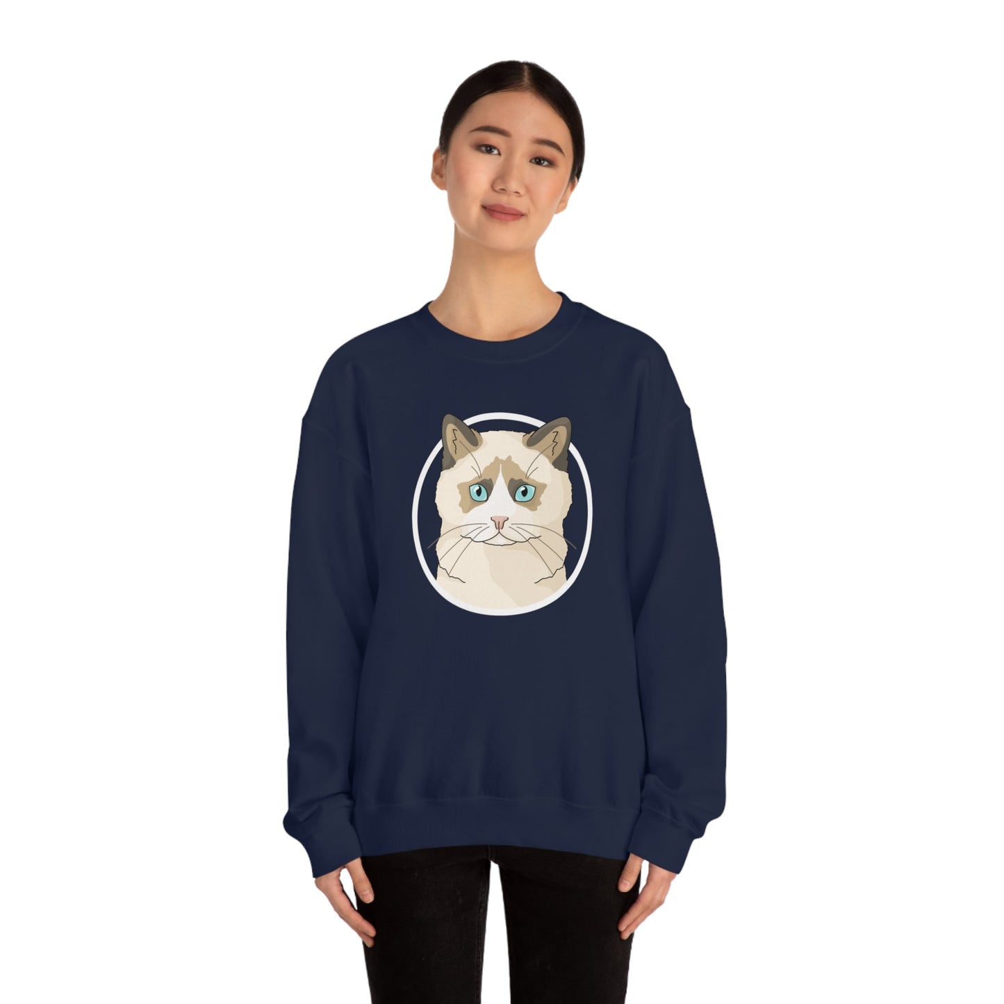 Ragdoll Circle | Crewneck Sweatshirt - Detezi Designs-31849718993966160420