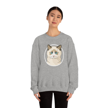 Ragdoll Circle | Crewneck Sweatshirt - Detezi Designs-31849718993966160420