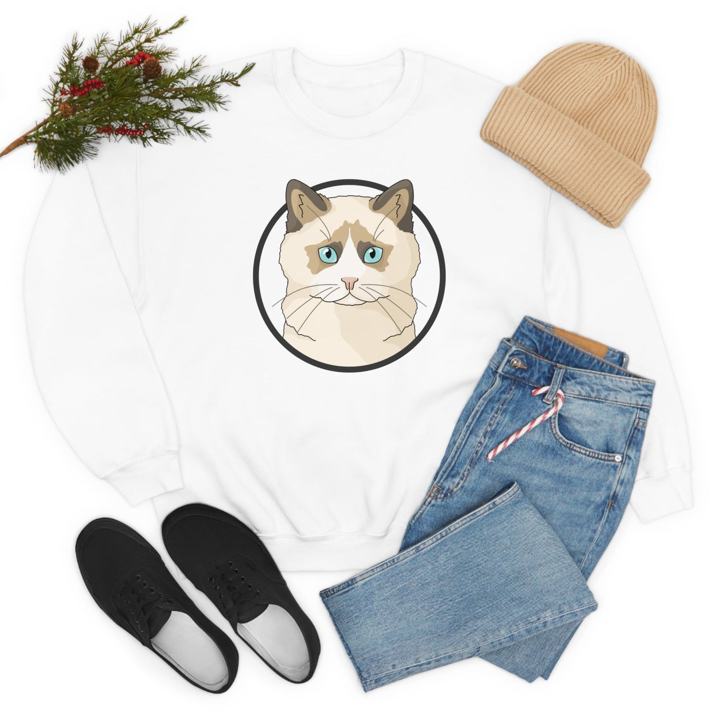 Ragdoll Circle | Crewneck Sweatshirt - Detezi Designs-31849718993966160420