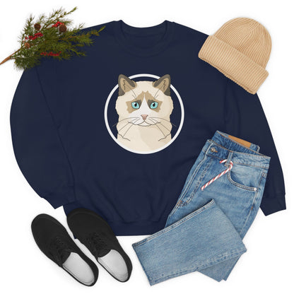 Ragdoll Circle | Crewneck Sweatshirt - Detezi Designs-31849718993966160420