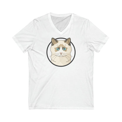 Ragdoll Circle | Unisex V-Neck Tee - Detezi Designs-10358534280241536893