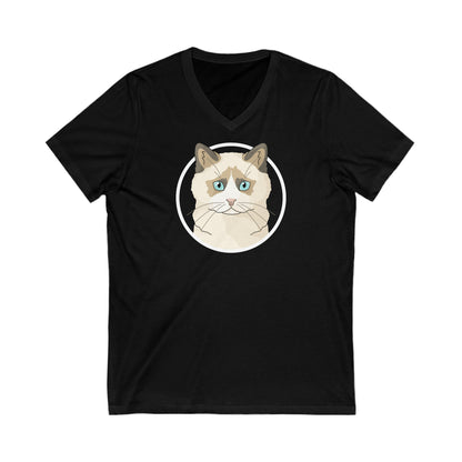 Ragdoll Circle | Unisex V-Neck Tee - Detezi Designs-10882988128430254335