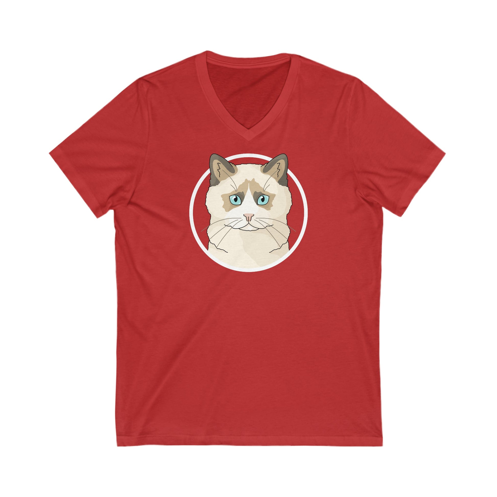 Ragdoll Circle | Unisex V-Neck Tee - Detezi Designs-56199086438157019259