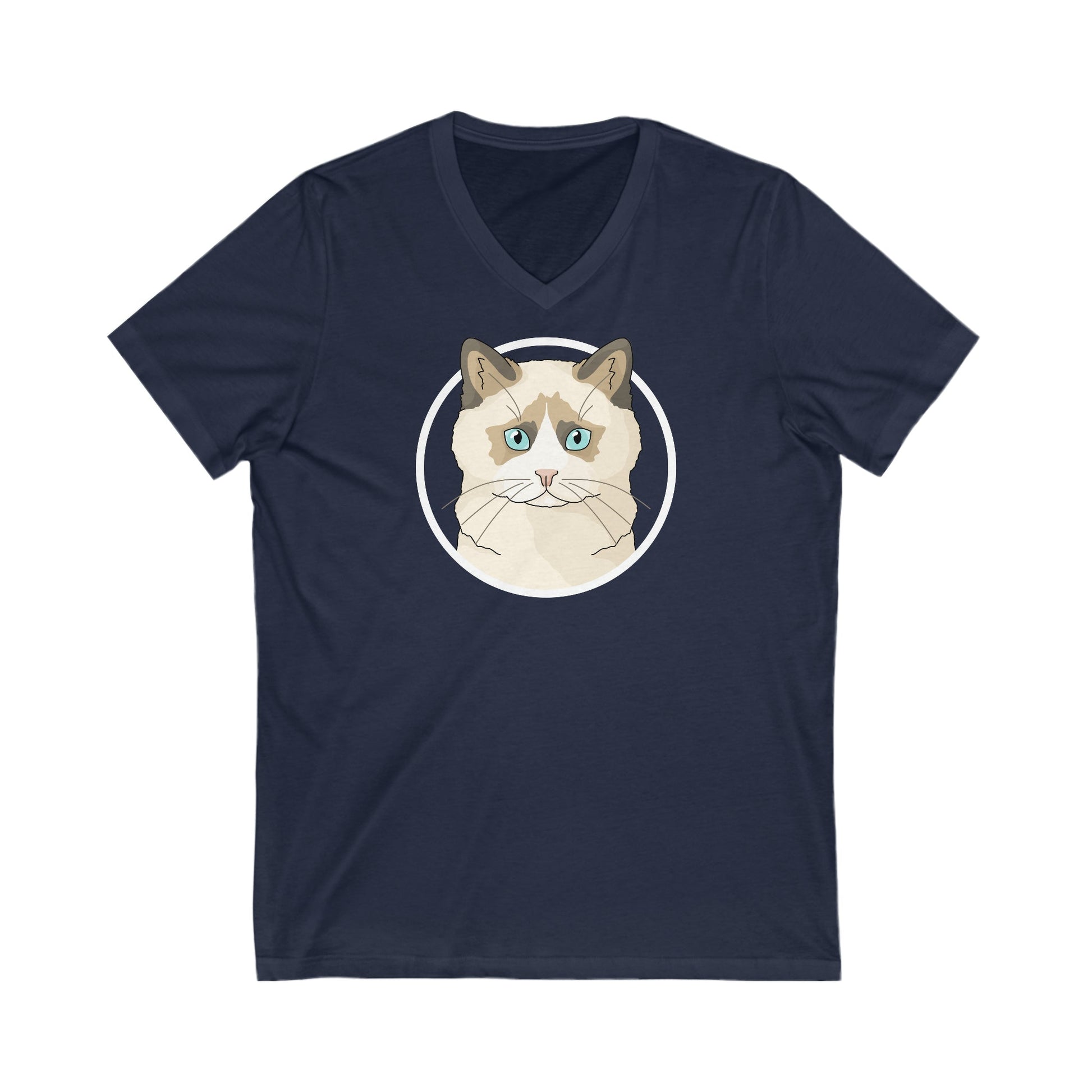 Ragdoll Circle | Unisex V-Neck Tee - Detezi Designs-93653293135932919487