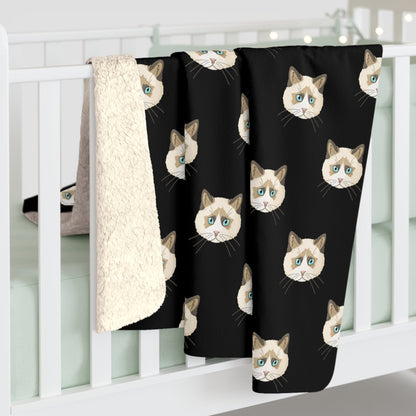 Ragdoll Faces | Sherpa Fleece Blanket - Detezi Designs-26321370295562586192