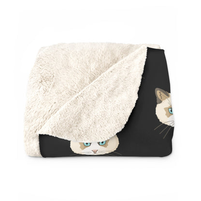 Ragdoll Faces | Sherpa Fleece Blanket - Detezi Designs-26321370295562586192