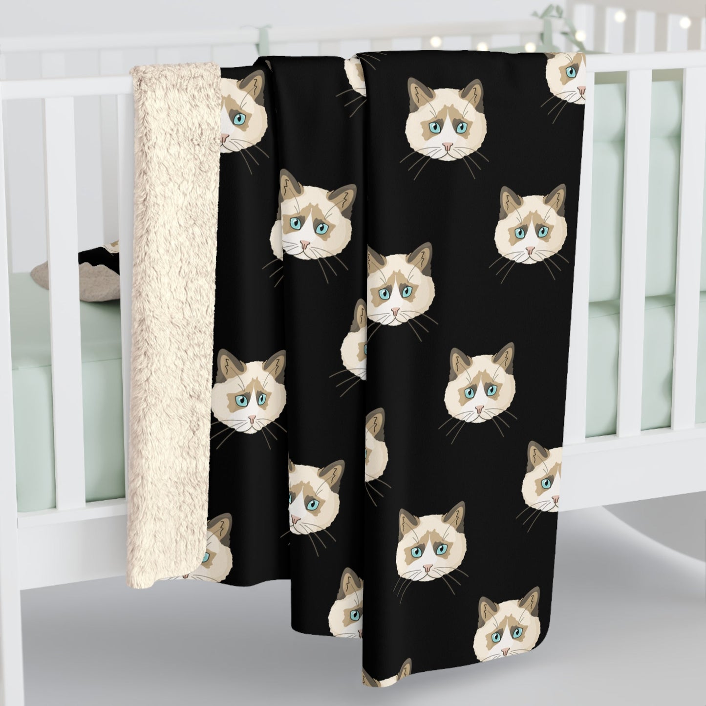 Ragdoll Faces | Sherpa Fleece Blanket - Detezi Designs-26321370295562586192