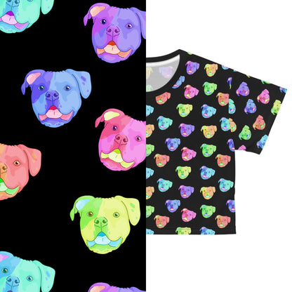 Rainbow American Bulldogs | Crop Tee - Detezi Designs-20516308101207578243