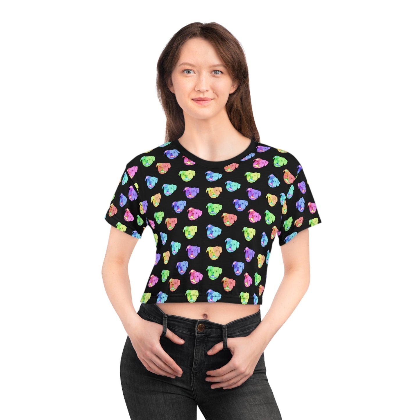 Rainbow American Bulldogs | Crop Tee - Detezi Designs-27432980984194938583