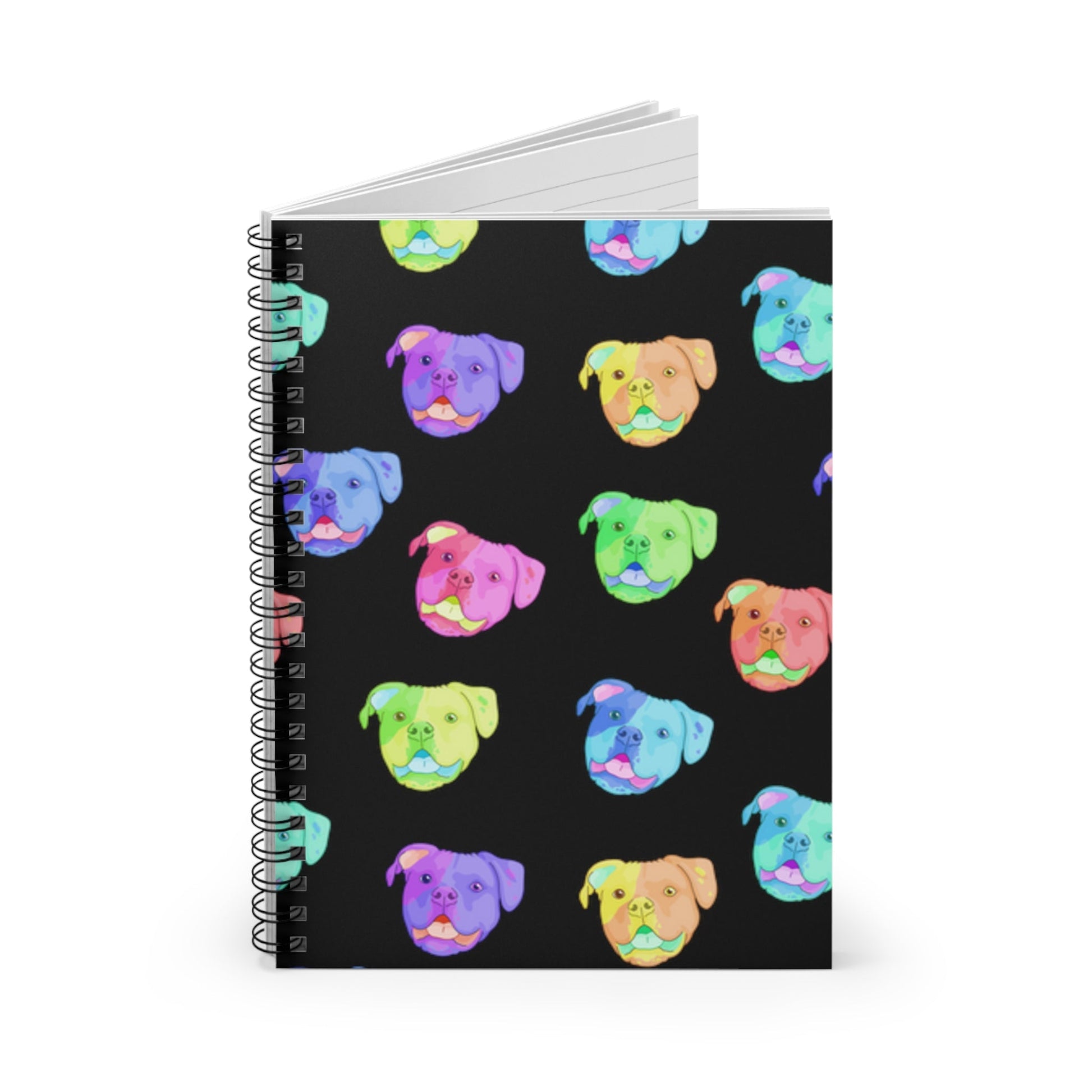 Rainbow American Bulldogs | Spiral Notebook - Detezi Designs-33204481632356771732