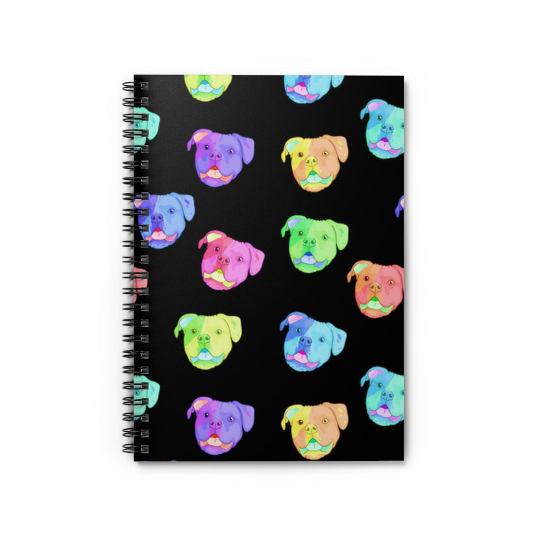 Rainbow American Bulldogs | Spiral Notebook - Detezi Designs-33204481632356771732