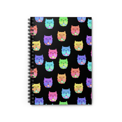 Rainbow American Bullies | Spiral Notebook - Detezi Designs-16203480064109449442