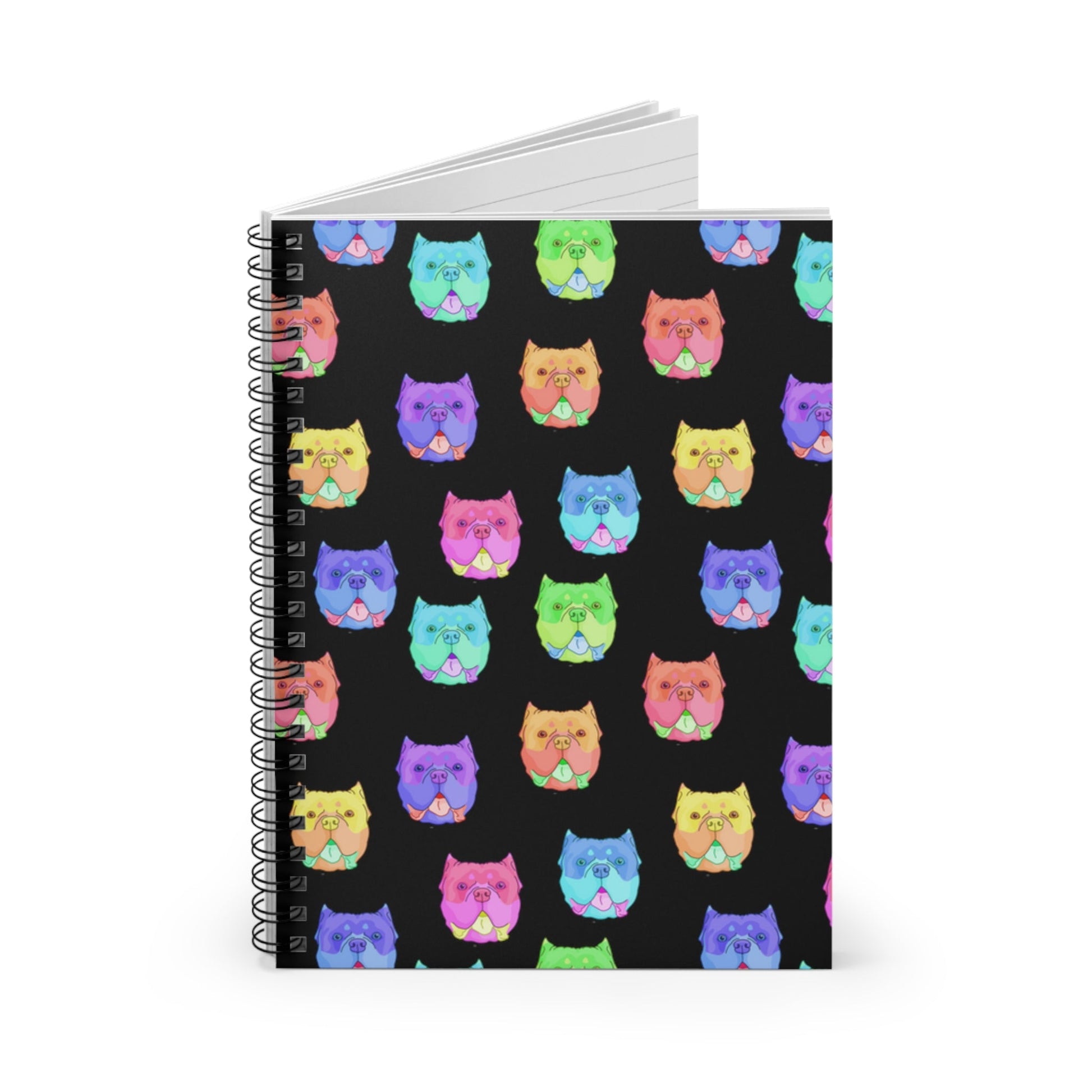 Rainbow American Bullies | Spiral Notebook - Detezi Designs-16203480064109449442