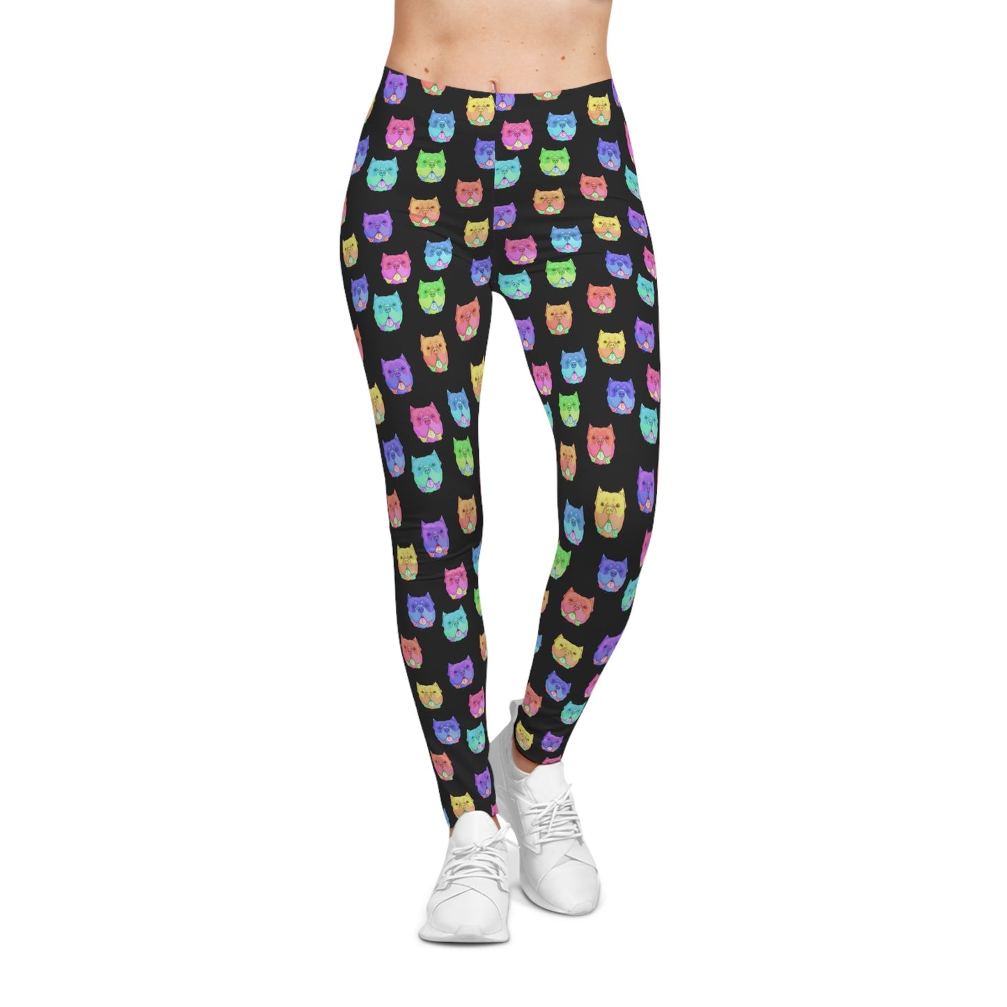 Rainbow American Bully Faces | Leggings - Detezi Designs-AB001