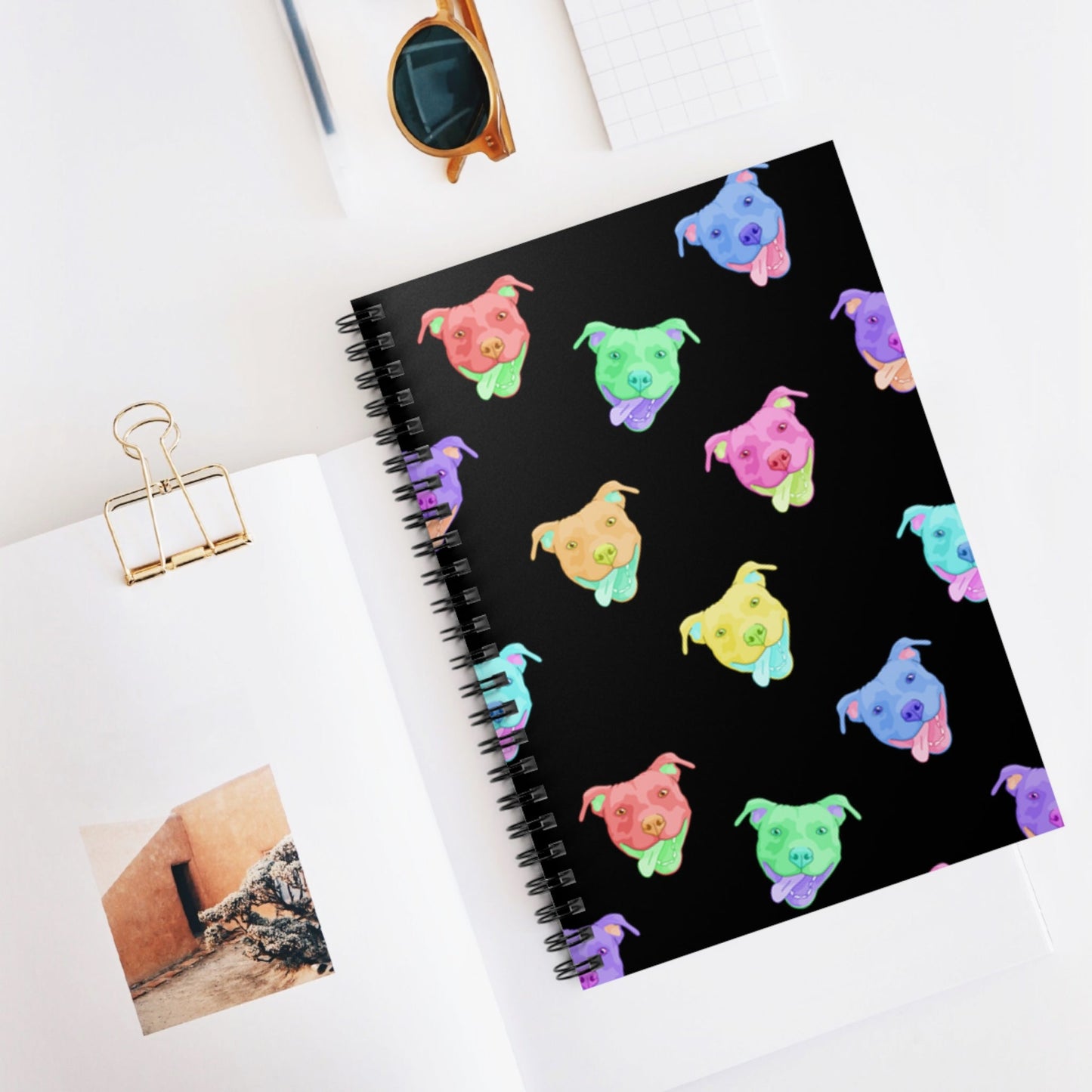 Rainbow American Pit Bull Terriers | Spiral Notebook - Detezi Designs-24527569305167907682