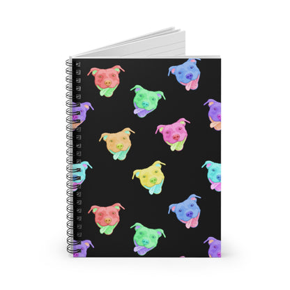 Rainbow American Pit Bull Terriers | Spiral Notebook - Detezi Designs-24527569305167907682