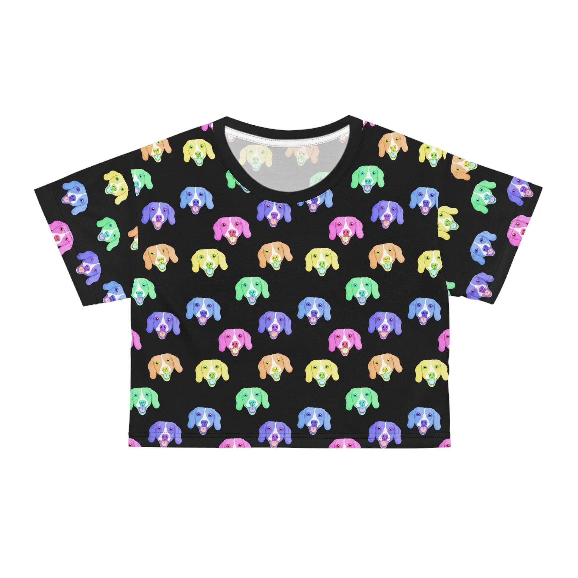 Rainbow Beagles | Crop Tee - Detezi Designs-19989886248540017799