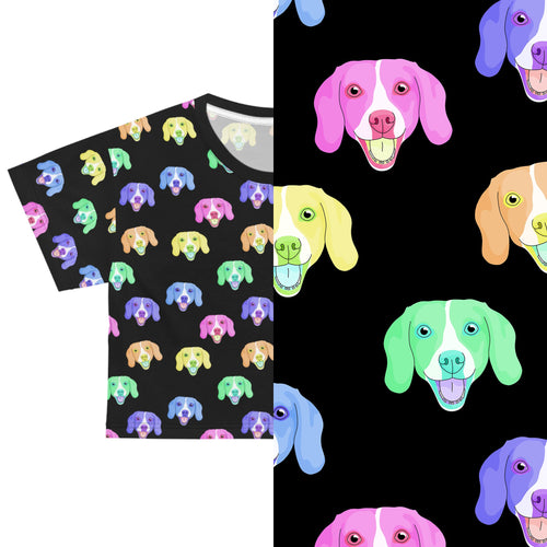 Rainbow Beagles | Crop Tee - Detezi Designs-30311369698376342885