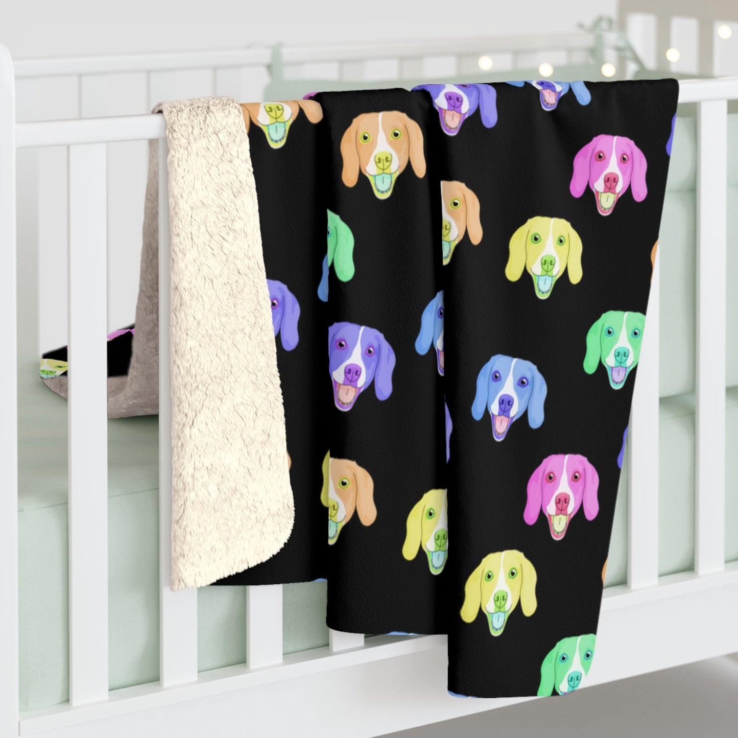 Rainbow Beagles | Sherpa Fleece Blanket - Detezi Designs-30655463223318281756