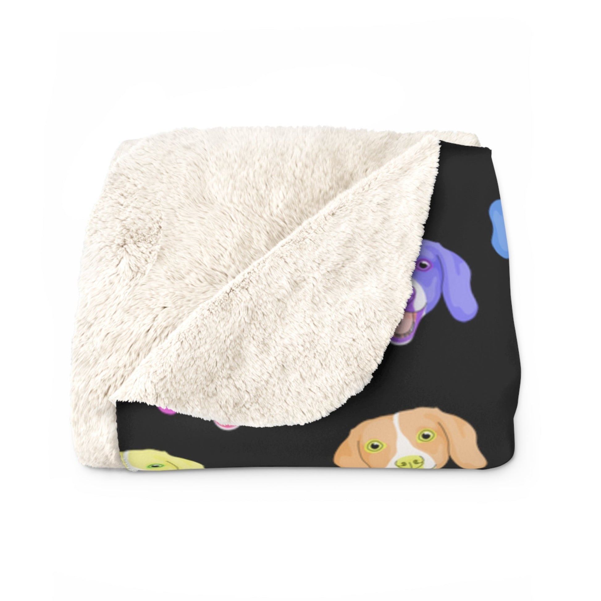 Rainbow Beagles | Sherpa Fleece Blanket - Detezi Designs-30655463223318281756