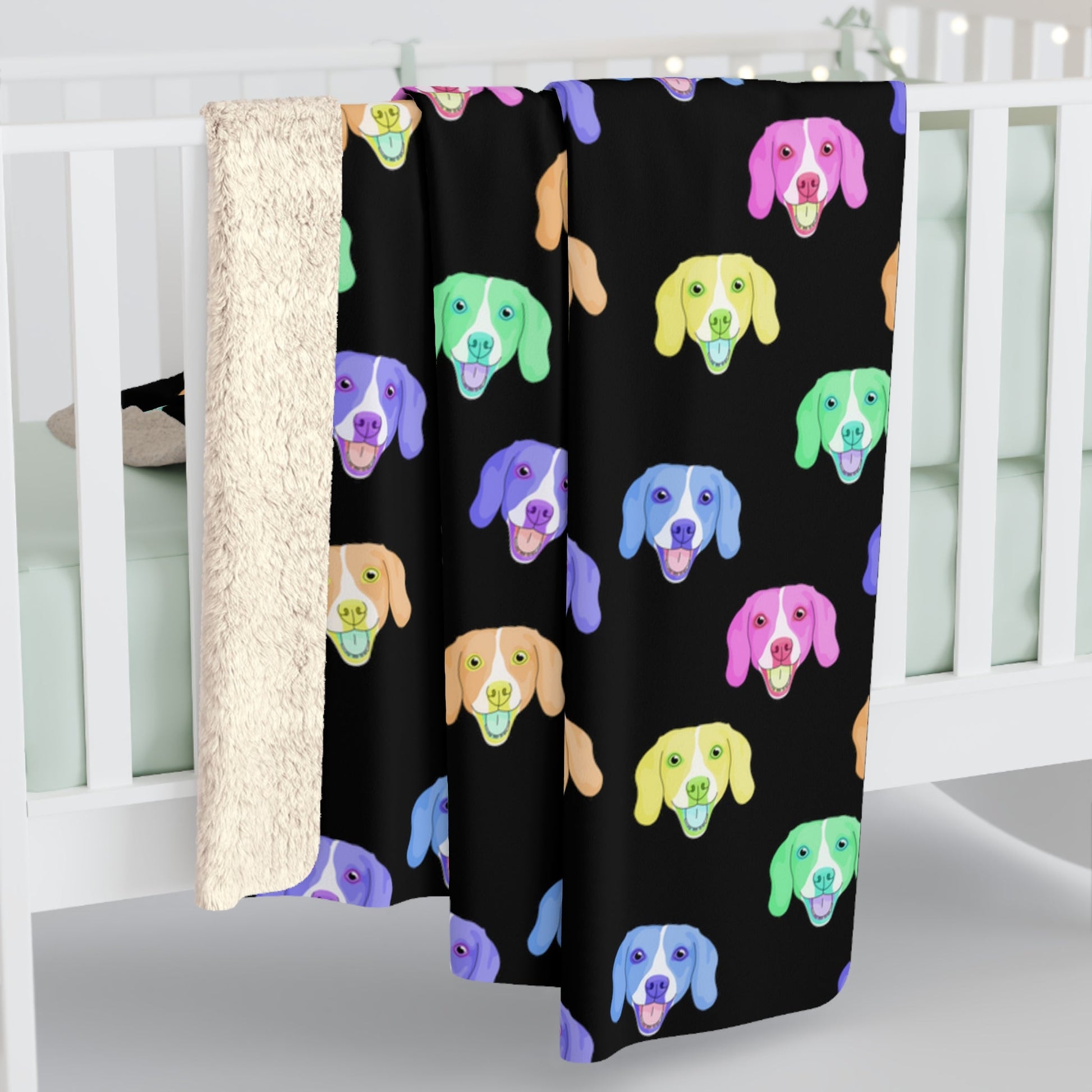 Rainbow Beagles | Sherpa Fleece Blanket - Detezi Designs-30655463223318281756