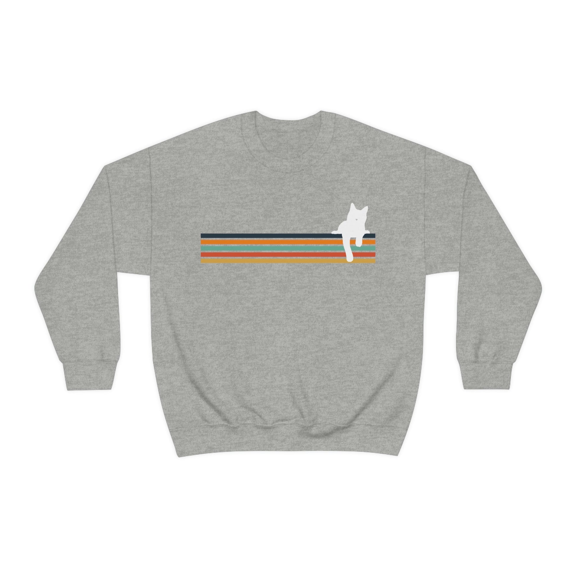 Rainbow Cat | Crewneck Sweatshirt - Detezi Designs-20133200645222584707