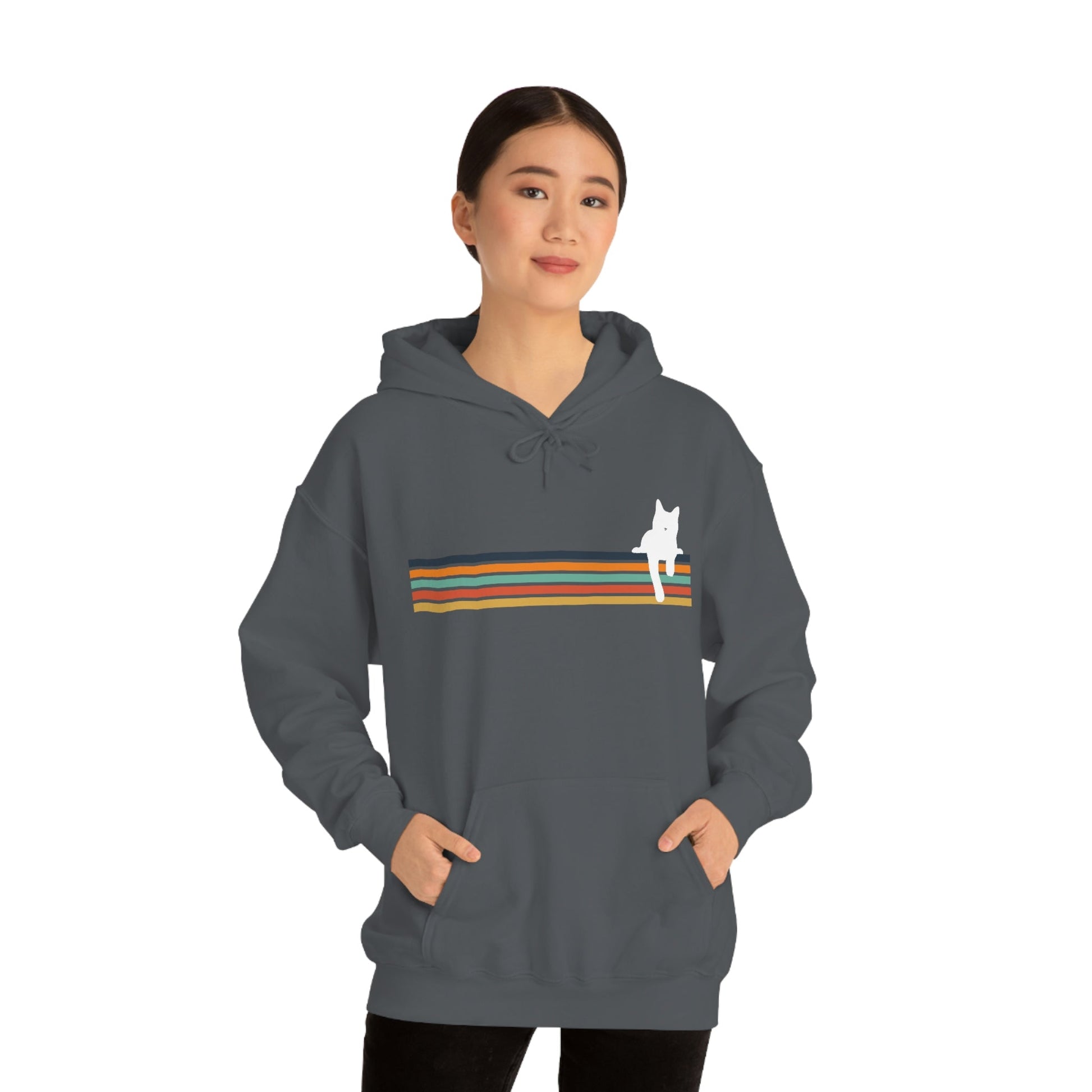 Rainbow Cat | Hooded Sweatshirt - Detezi Designs-17371801450706441479