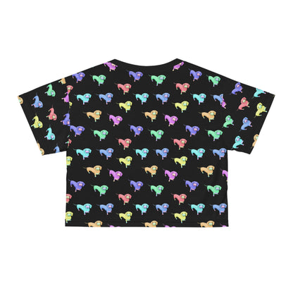 Rainbow Dachshunds | Crop Tee - Detezi Designs-29799378380682295265