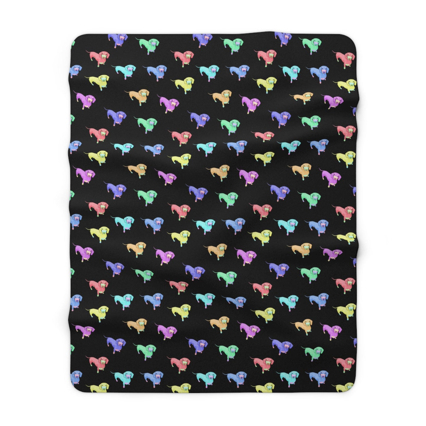 Rainbow Dachshunds | Sherpa Fleece Blanket - Detezi Designs-90591962423319873490