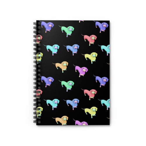 Rainbow Dachshunds | Spiral Notebook - Detezi Designs-15303176291825669024