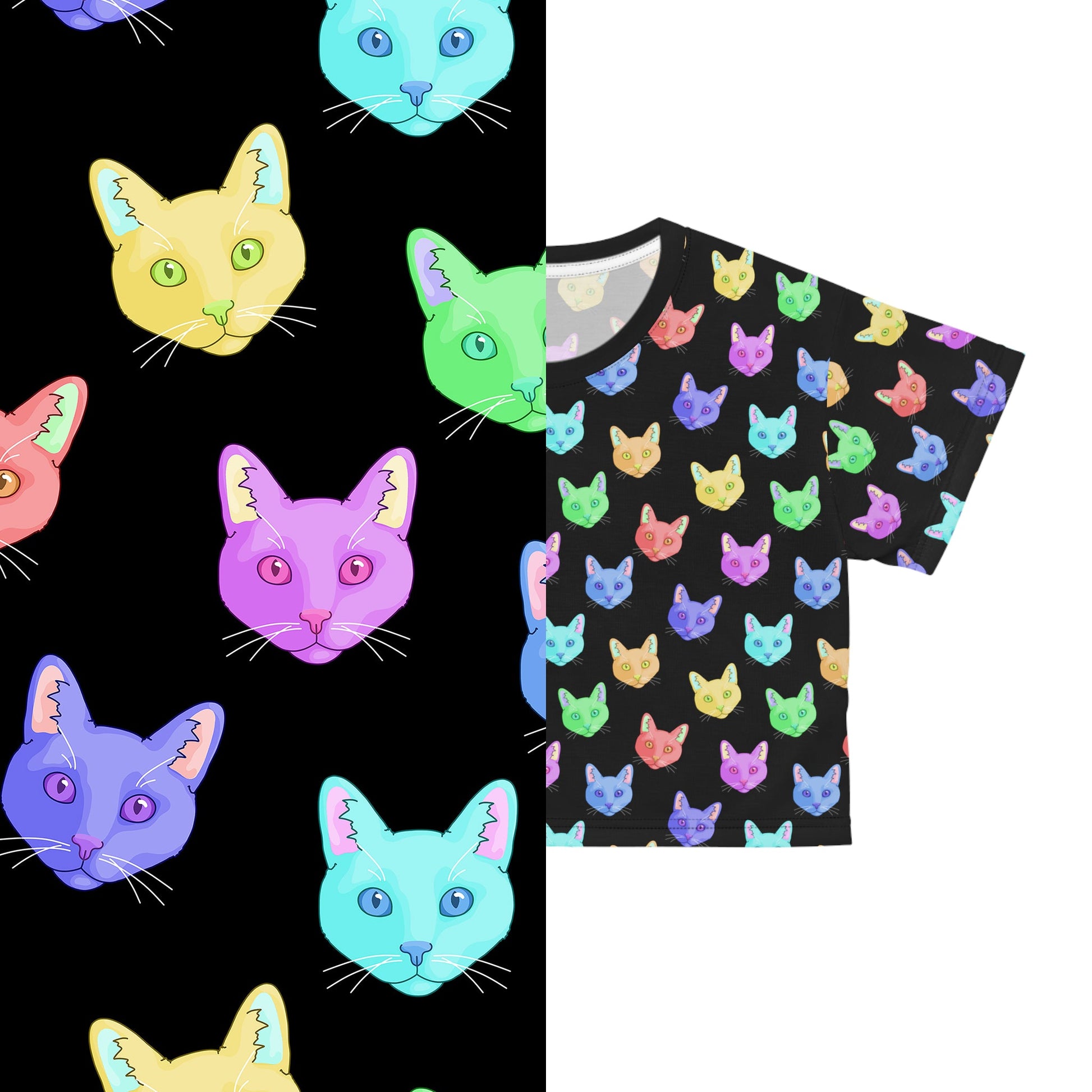 Rainbow DSH Cats | Crop Tee - Detezi Designs-11050772931976852082