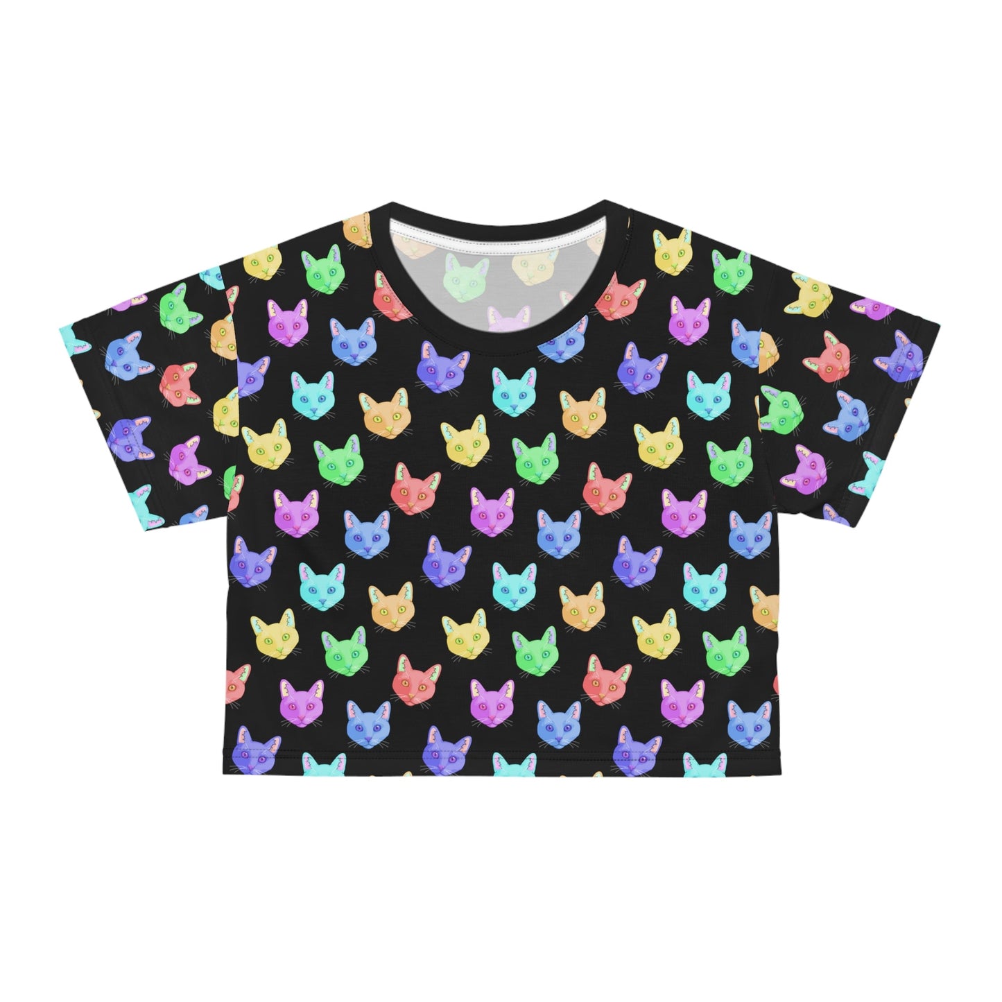 Rainbow DSH Cats | Crop Tee - Detezi Designs-11860331519573062467