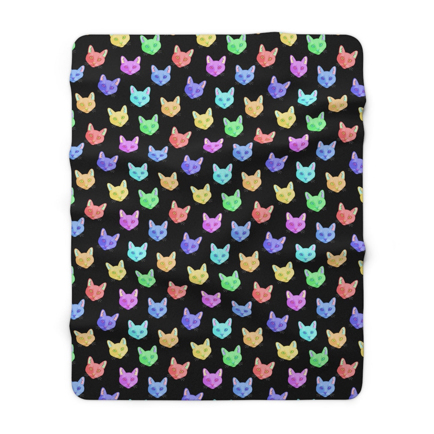 Rainbow DSH Cats | Sherpa Fleece Blanket - Detezi Designs-46022711448367998380