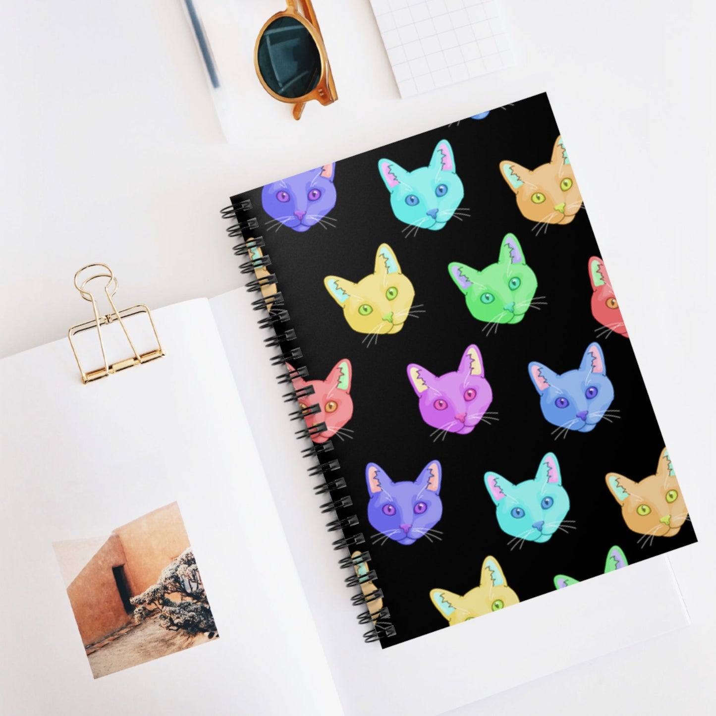 Rainbow DSH Cats | Spiral Notebook - Detezi Designs-30118727017190702880