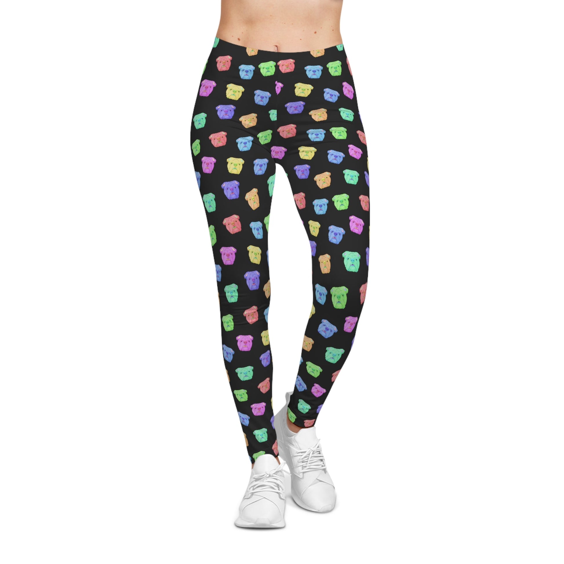 Rainbow English Bulldogs | Leggings - Detezi Designs-24987995543652776342