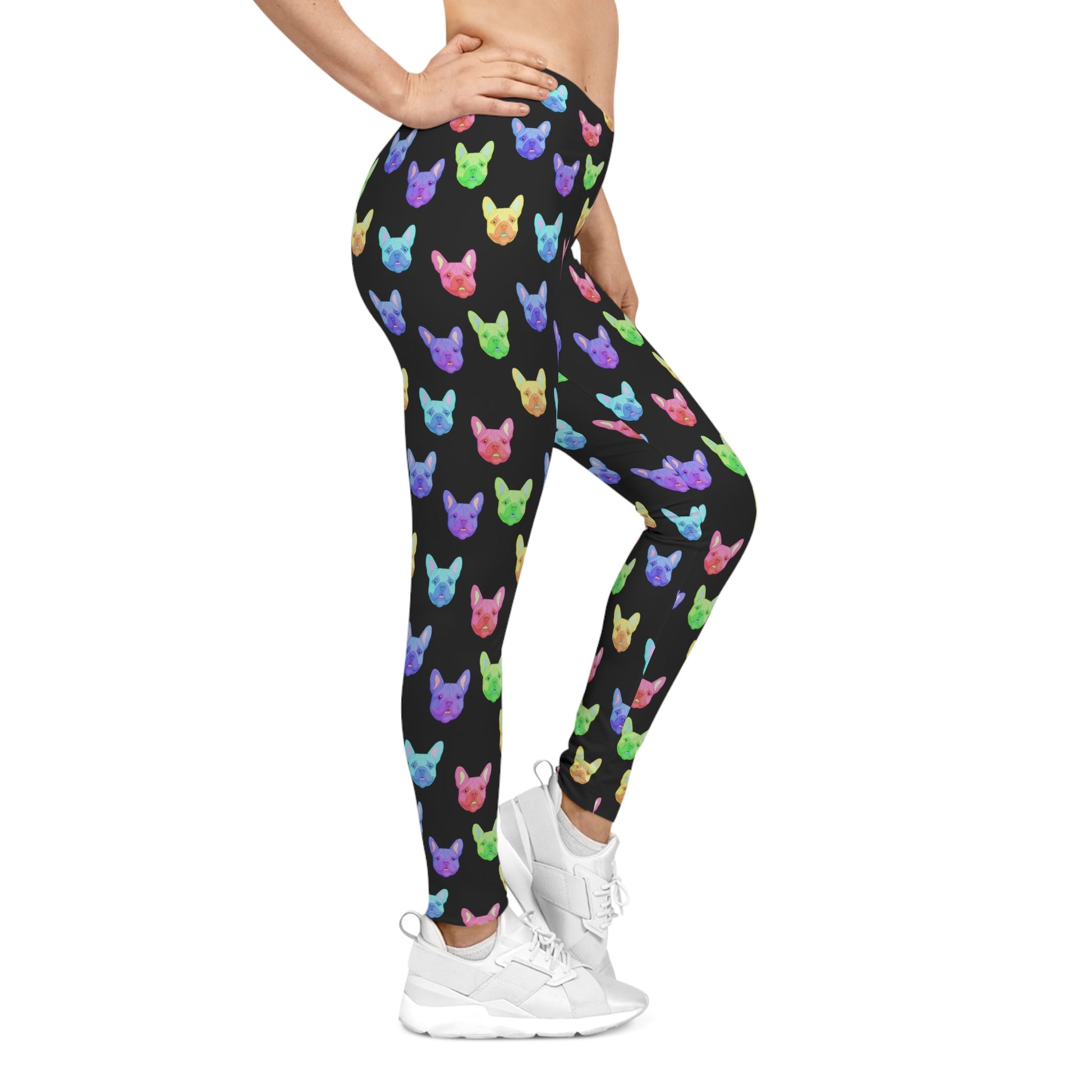 Rainbow Frenchies | Leggings - Detezi Designs-25003266541432343292