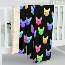 Load image into Gallery viewer, Rainbow Frenchies | Sherpa Fleece Blanket - Detezi Designs-19833222691909284951
