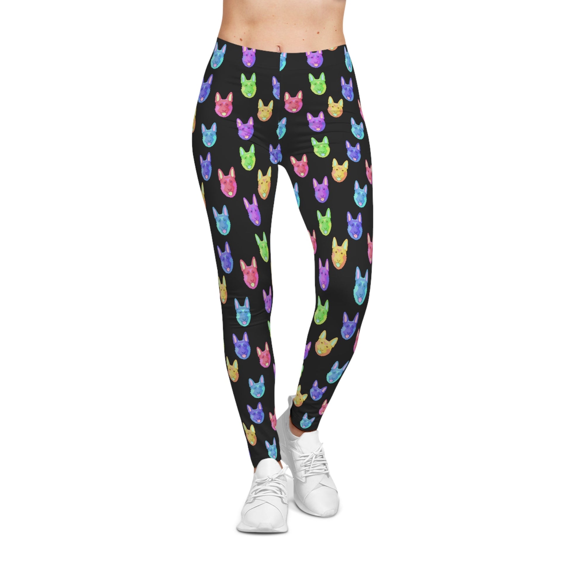 Rainbow German Shepherds | Leggings - Detezi Designs-20146993299222156113