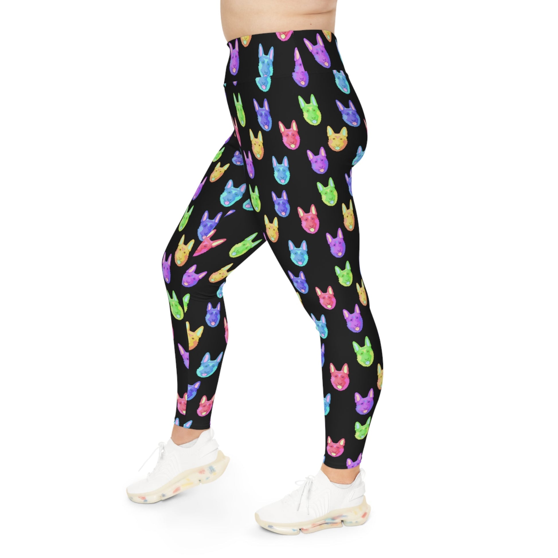 Rainbow German Shepherds | Leggings - Detezi Designs-20146993299222156113