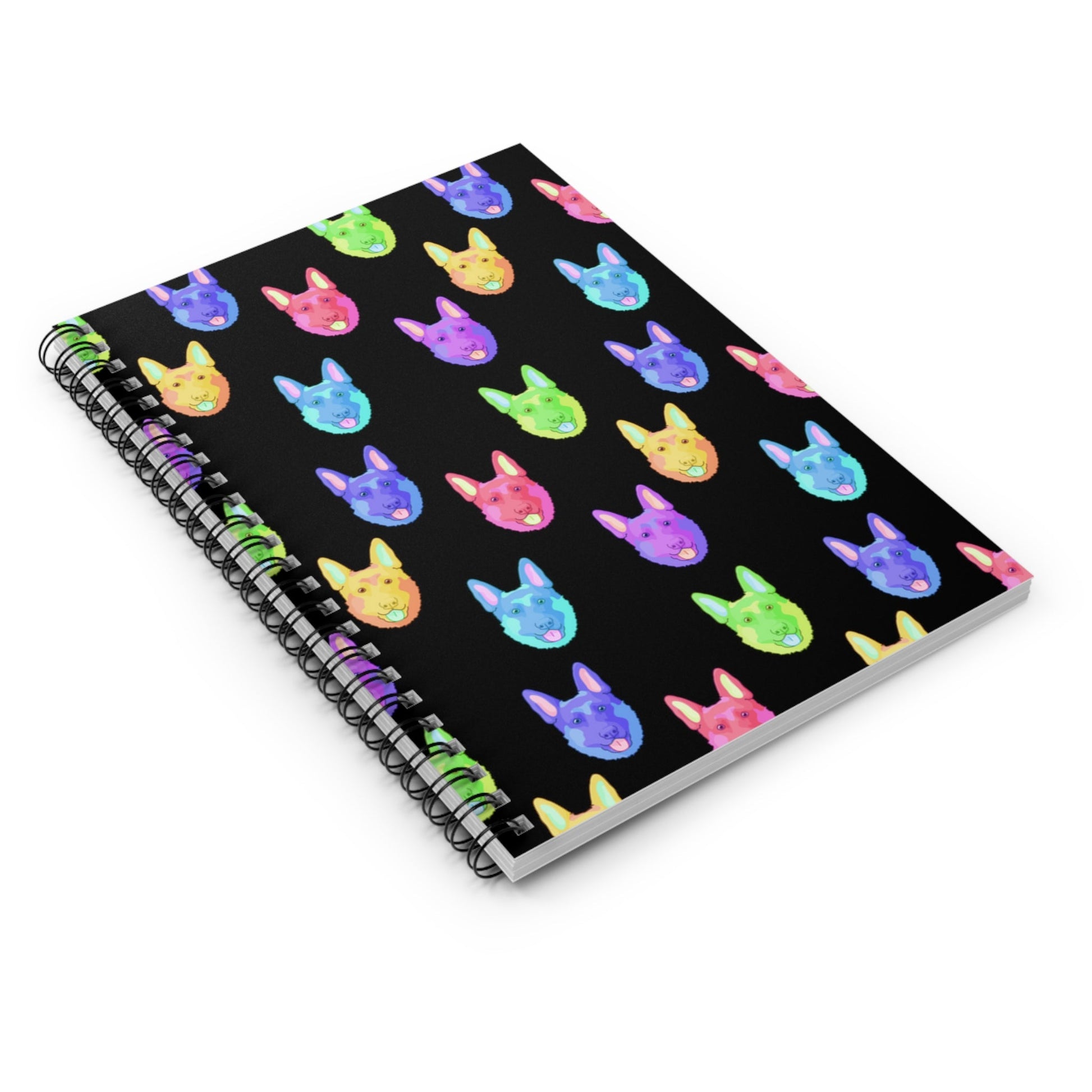 Rainbow German Shepherds | Spiral Notebook - Detezi Designs-74376518979788395391