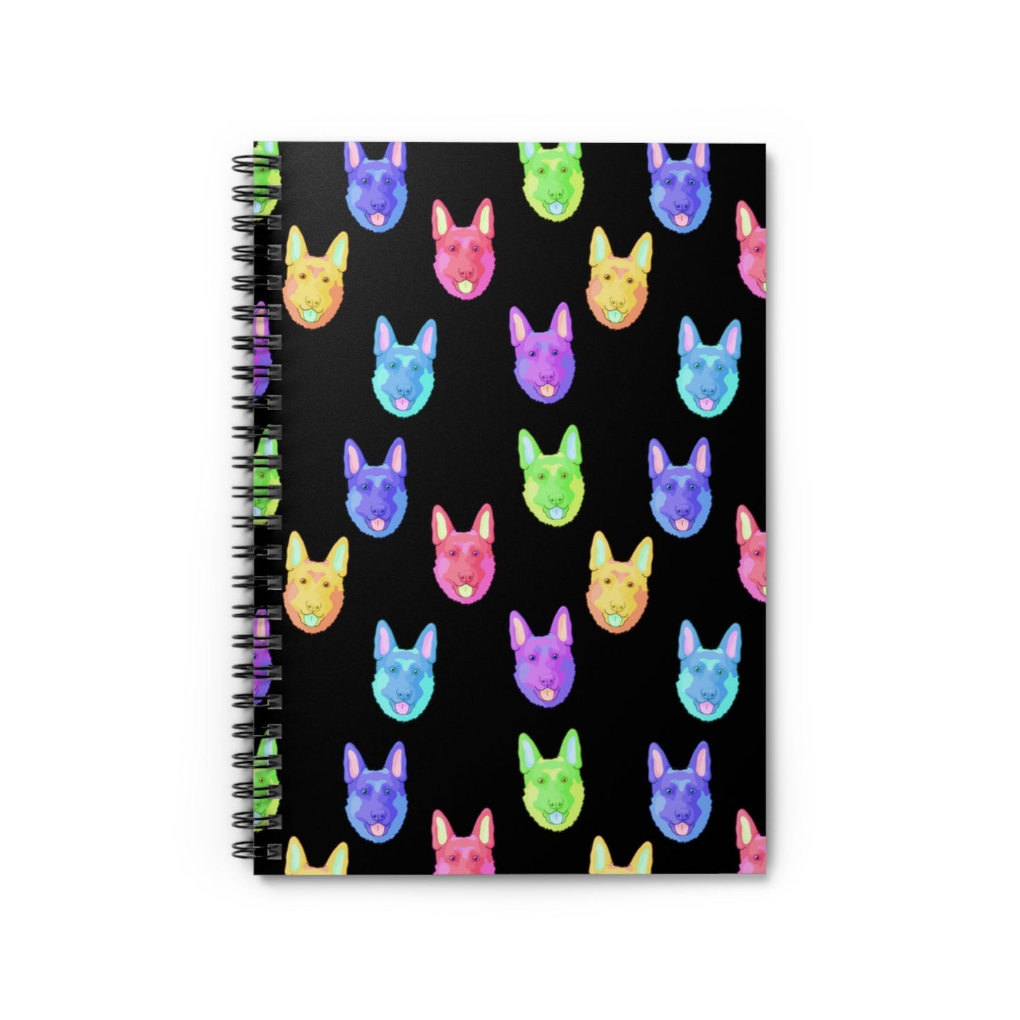 Rainbow German Shepherds | Spiral Notebook - Detezi Designs-74376518979788395391