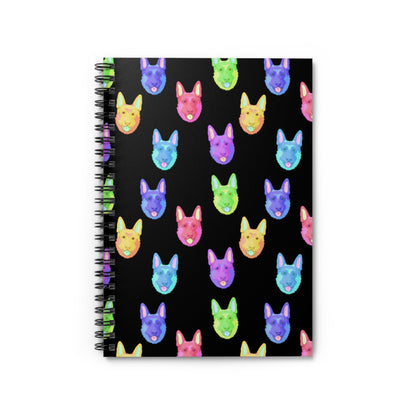 Rainbow German Shepherds | Spiral Notebook - Detezi Designs-74376518979788395391