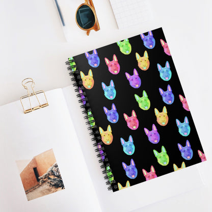 Rainbow German Shepherds | Spiral Notebook - Detezi Designs-74376518979788395391