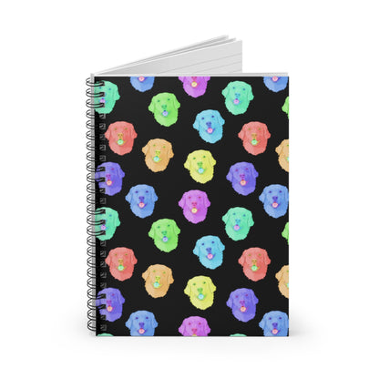 Rainbow Golden Retriever | Spiral Notebook - Detezi Designs-16293248335729984550