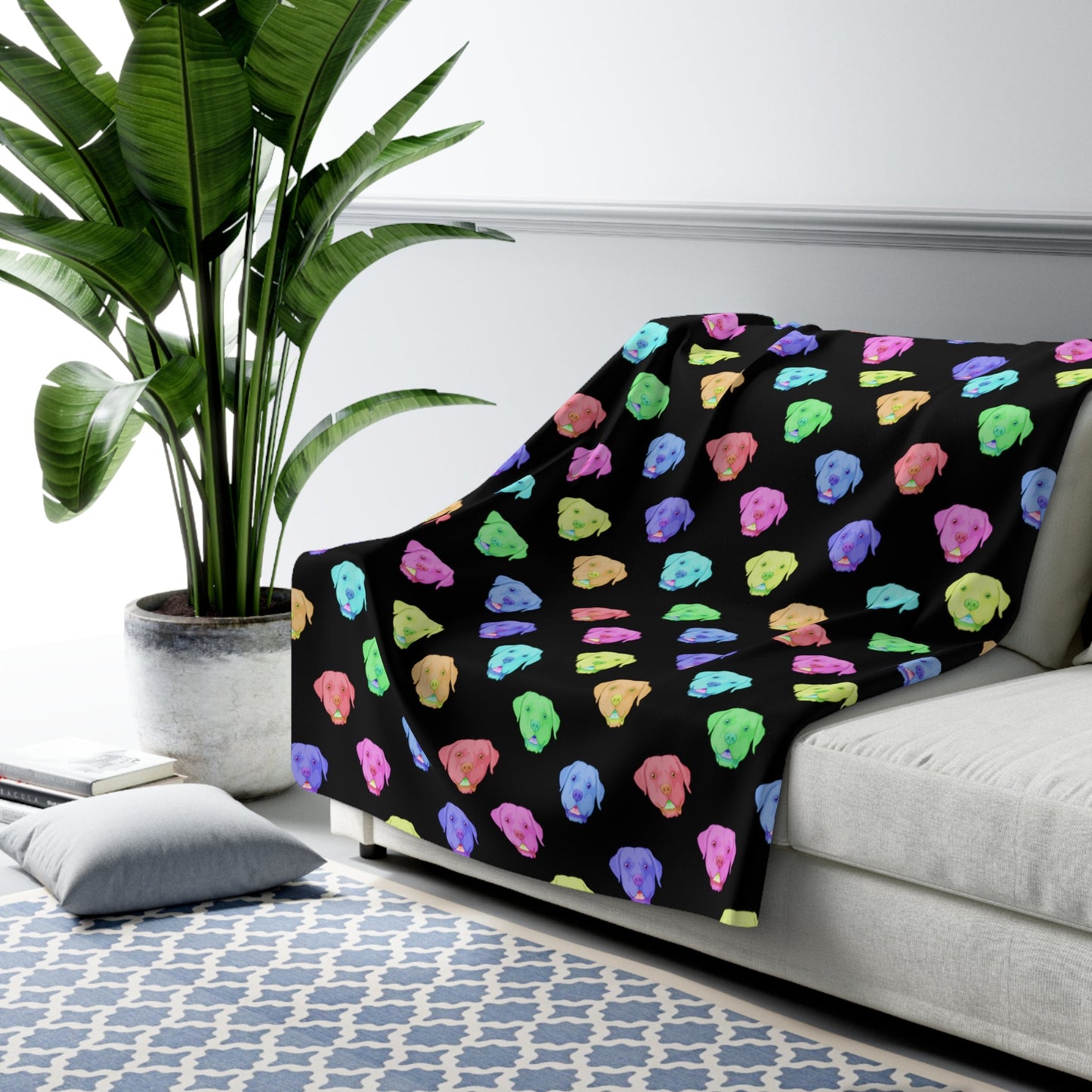 Rainbow Labrador Retriever | Sherpa Fleece Blanket - Detezi Designs-14434890479059168421