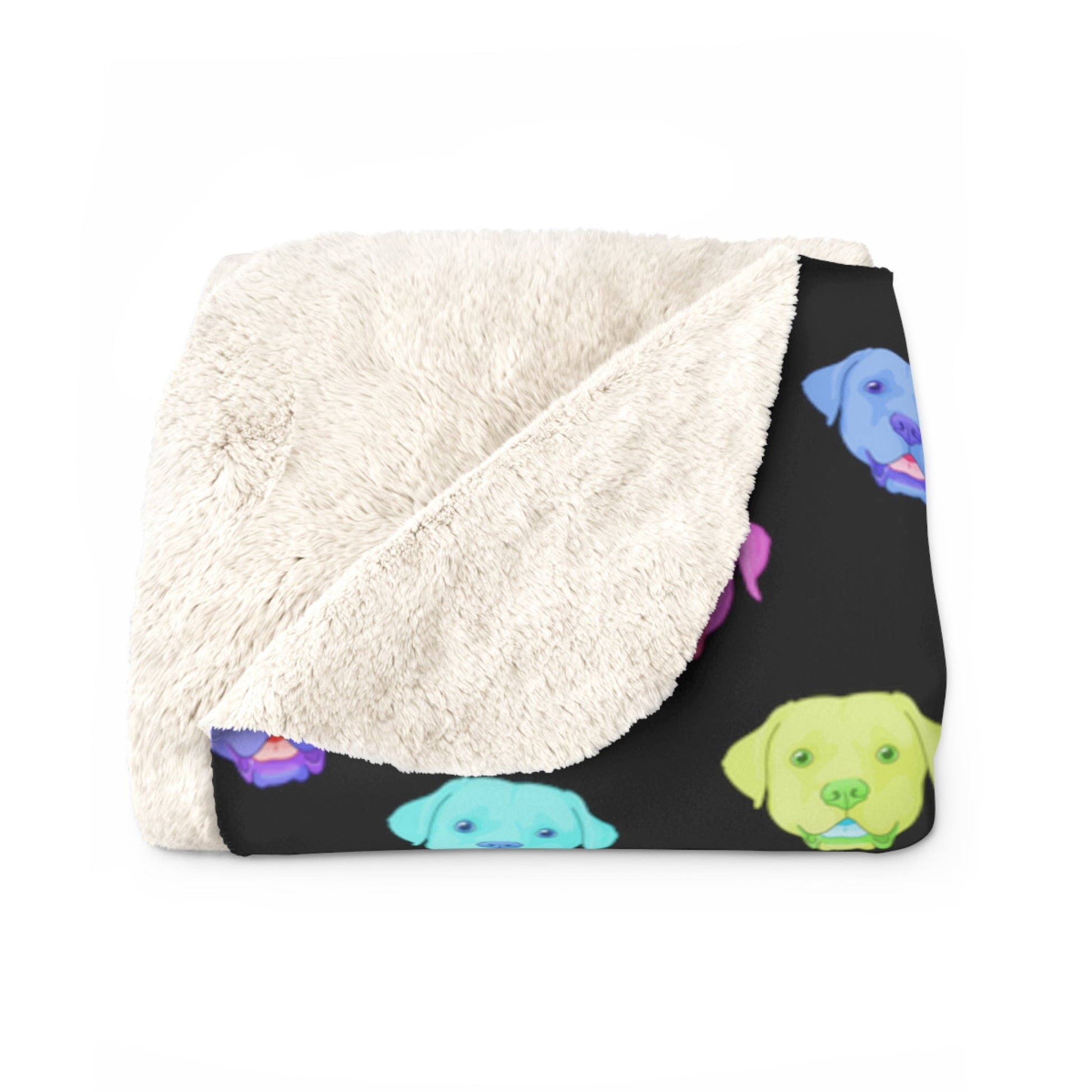 Rainbow Labrador Retriever | Sherpa Fleece Blanket - Detezi Designs-14434890479059168421