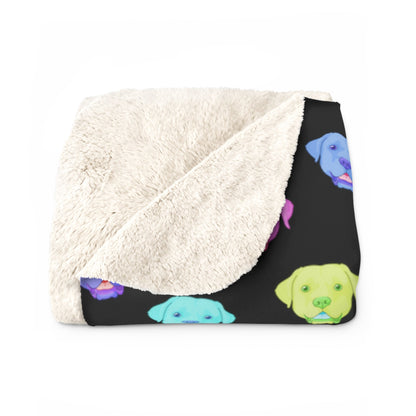 Rainbow Labrador Retriever | Sherpa Fleece Blanket - Detezi Designs-14434890479059168421