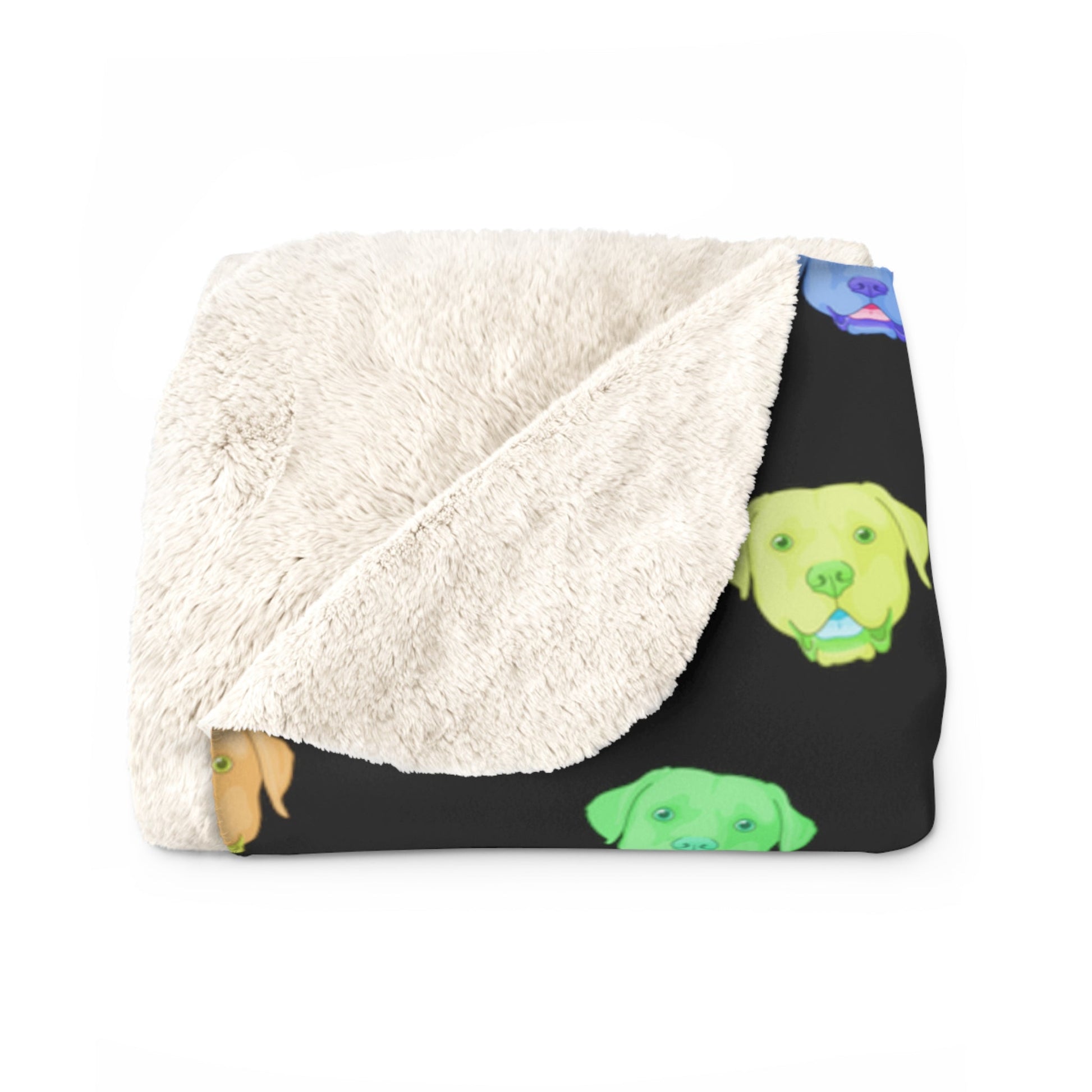 Rainbow Labrador Retriever | Sherpa Fleece Blanket - Detezi Designs-14434890479059168421